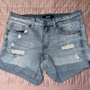Aeropostale Light Blue Ripped Jean Shorts
